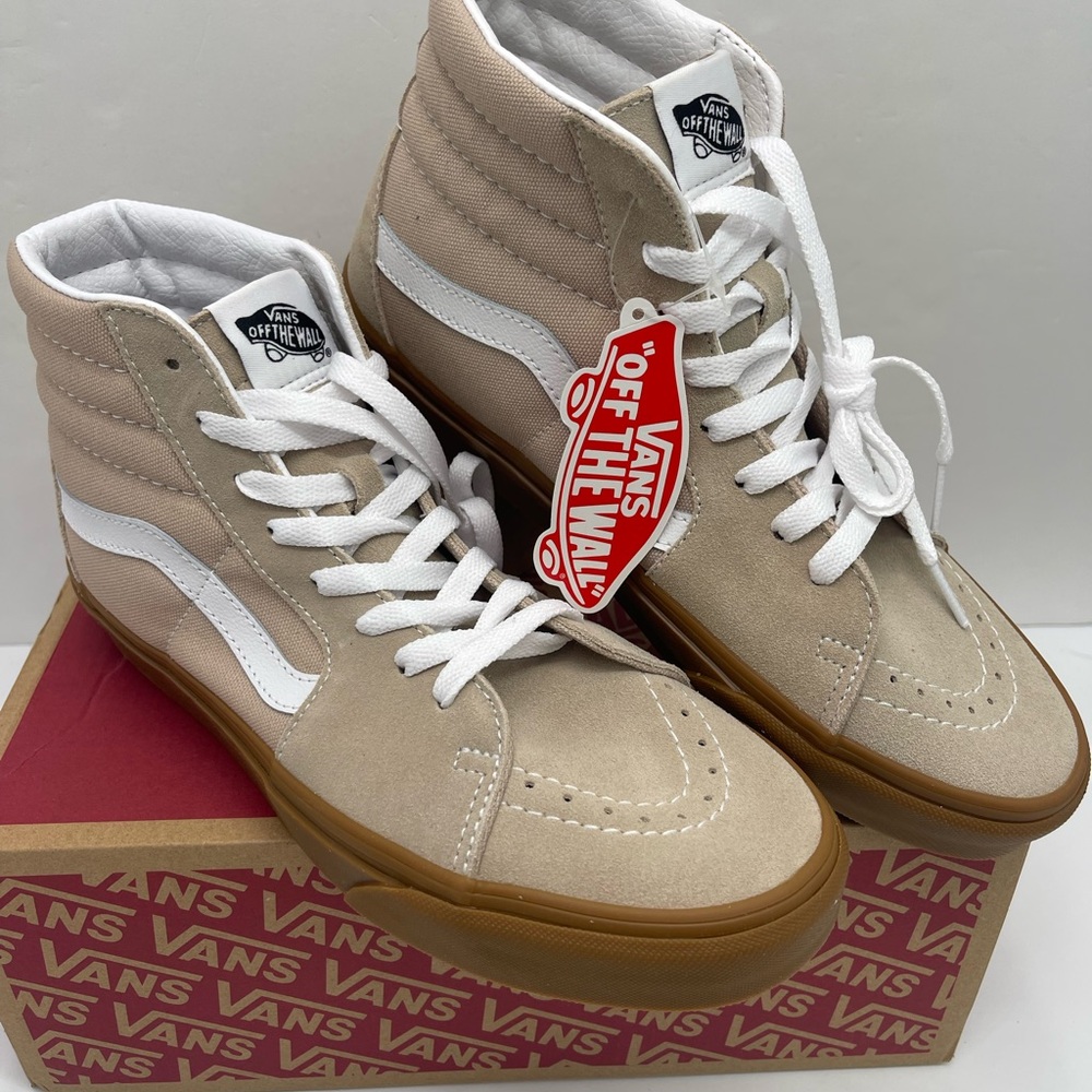 Vans Men’s Sk8-Hi
Humus/Gum Sneakers 
VN0A38GEVS8
 High-Top Sneakers in Beige - Picture 6 of 16